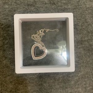 Melon Rose Three Piece Sterling Silver Heart Necklace